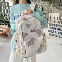 在飛比找樂天市場購物網優惠-學生雙肩包女韓版可愛小熊日系初高中校園書包大容量旅行背包批發