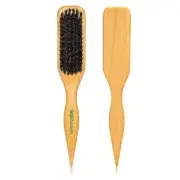2PCS Boar Bristle Hair Brush Slick Back Hair Brush for Sleek Ponytail Bun & S...