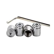 4Pcs Locking Car Tire Valve Stems Caps Anti-Theft Auto Wheel Valve Stem Covers with Rubber Seal Universal Tyre Air Stems Covers silver