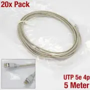 20x Patch Cord 5 Meter UTP 5e Cat Copper Cable RJ45 24AWG for All Switch Router