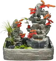 51 Inch- Large freestanding Fountain-Circulating Water & Landscape-Landscape & Decoration-Suitable for Indoor and Outdoor Decoration, Zen Landscape-Delivery + 30 Free Crystals (Non-See-Through)