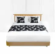 SOGA 1.5m Bed Light Luxury Black Zebra Vintage Bed Scarf Runner Bedding Tail Pad Flag For Home Hotel Set of 3