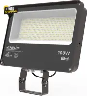 LED Flood Light 200W 24000LM 5000K Daylight IP65 Waterproof Outdoor Floodlights