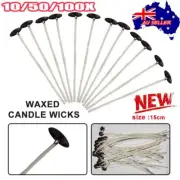 10-100pcs Candle Wicks Low Smoke PCG Waxed Wick with Tabs Sustainers Cotton CoDY