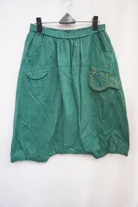 在飛比找Yahoo!奇摩拍賣優惠-a la sha  鬆緊腰 深綠色棉造型七分飛鼠褲裙