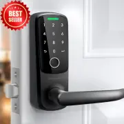 Latch 5 WiFi Smart Lock Black Fingerprint Keyless Entry Bluetooth Door Handle