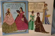 Tom Tierney Old South and Victorian Age Fashion Paper Doll Books Uncut Unused