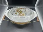 Vintage Pyrex Floral Bubbles Promo Cinderella Oval Casserole Dish, Lid & Cradle