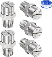 uxcell 5-Pack Flat Fan Spray Tip, 65 Degree 1/8BSPT Male Stainless Steel Pressure Washer Nozzles Cleaner Nozzle Replacement W Sealing Tape for Water Guns (1.1mm Orifice)