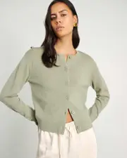 [Jag] Jag Women's Long Sleeve Wool Cardigan Sweater In Sage Green Size 14 14 Green