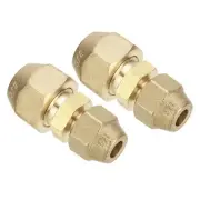 1/4" to 3/8" Pipe Extension Joint Connector, 2pcs Brass Pipe Reducer Adapters