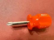 Malco P42 #2PT, "SUPER HARD", Phillips Point, Stubby Screwdriver, Orange