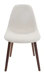 SK Designer Living Replica Eames DSW Hal Inspired Chair - Fabric & Walnut