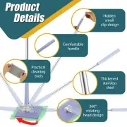 Microfiber Dust Mop Auto Cloth Changing Mini Mop 360° Rotating Flat Floor .w