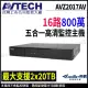 AVTECH 陞泰 AVZ2017AV 800萬 16路4音 H.265 8MP 4K 支援雙硬碟 監控主機