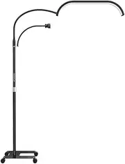 Andoer 20 Inch Crescent Moon Fill Light, LED Floor Lamp, 3200 K - 5600 K, Dimmable LED Video Light, Eyelash Lamp with 1.8 m Cable Pulley, Light Stand, Phone Holder, Remote Control for Beauty Salon,
