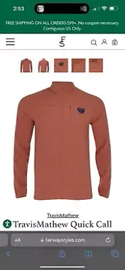 Travis Mathew Large Long Sleeve Full Zip-quick New In Package