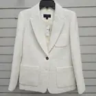 NWT J.Crew Boyfriend Blazer in Ivory Shimmer Tweed Metallic Jacket Size 4