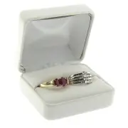 White Faux Leather Double Ring Box Display Jewelry Gift Box Classic Style