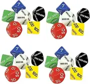 Vaguelly 4sets Plastic Dice Toys Game Dice Number Dices Board Game Accessories Party Fun 6pcs*4