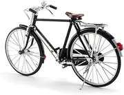 Die-cast 1:6 Scale Vintage Bicycle Model Cars Metal Diecast Rubber Tires Alloy Body Front Steering High Simulation Bike Miniature Vehicle