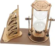 Hourglass Ornaments Home Decor Vintage Decor Hour Glass Hourglass Sand Clock Vintage Hourglass Ornaments Engraved Brass Hourglass Timer Golden Plastic
