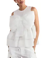 Cynthia Rowley Sleeveless Blair Bow Top