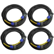 4 PACK PLoYnk audio 50 ft foot feet speakon to speakon 12 ga gauge speaker cable