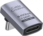CableCreation 90 Degree USB C Adapter, Right Angle USB C Male to Female Adapter 40Gbps 240W Compatible with Steam Deck, ROG Ally, Switch, Notebook, PC, Tablet, Phone and More,Up Angle