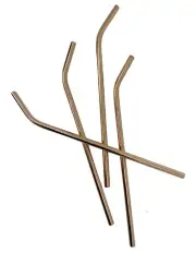 [Lujo Home] Extra Long Bent Straws in Rose Gold