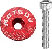 sourcing map 1 1/4" OD Bicycle Headset Stem Top Cap Aluminum Alloy Cycling Headset Cover Stem with M6 Bolt for Mountain Bicycle Road Bicycle MTB, Red