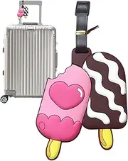 Kuehssn Suitcase Tags for Luggage,Traveling Silicone Baggage Labels - Colorful Food Shape Travel Luggage Tags for Suitcases, ID Identification Labels for Bags & Baggage
