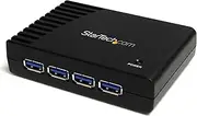 StarTech.com 4 Port USB 3.0 Hub - 4 x SuperSpeed USB 3.0 - Black - Compact - USB 3 Hub - USB Splitter - Powered USB 3.0 Hub - USB Extender 4 Ports