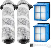 Brush Roll and Filter Replacement Parts for BISSELL CrossWave OmniForce EDGE, 3930F/3933/v2/3999z Wet & Dry Vacuum Cleaner, 2 Roller Brush 2 Filter 1 Cleaning Brush