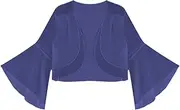 [Lmyit] Ruffle Bolero Shrug | Open Front Summer Loose Cape Top,Short Sleeve Open Front Loose Sheer for Travel, Vacation, Beach
