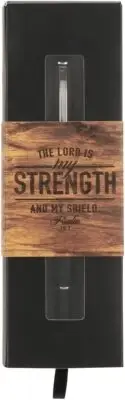 Pen Matte Black My Strength My Shield NEW Cap Silver Lettering