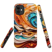 For iPhone 11 Tough Protective Cover, Swirling Gold