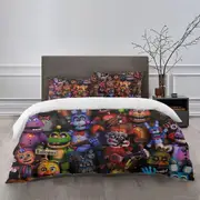 Bed Sheets g1223 Five Nights at Freddy's Bedding Sets Bed Cartoon Duvet Cover Lightweight 3 Piece Bet Sets for Kids Boys Girls (1 Duvet Cover and 2 Pi