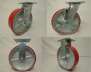 8" x 2" Swivel Caster Polyurethane Wheel w/Brake (2) Rigid (2)1250lb ea Tool Box
