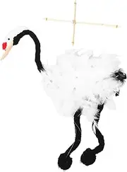 BRIGHTFUFU Unique Owl Puppet Craft Handmade Wooden Marionette Toy for Interactive Play Learning