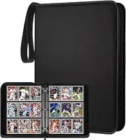 Card Binder with Zipper, Premium Trading Card Folder, 50 Detachable Sleeves for 900 Cards, Double Sided 9 Pocket Card Holder Carry Case Fit for TCG Yugioh Trading Cards, Toys for Girls and Boys