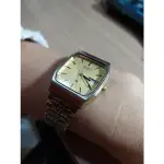 日本製 VINTAGE SEIKO 精工錶 古董錶老款古著 石英錶復古金色手錶 8123-5180