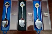 Set Of 3 Vintage Collectors World Silver Plated Collector Spoons - Heathcote Vic