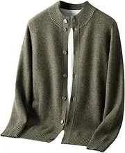 [Mkjuuior] Men's Semi-Turtleneck Knitted Coat Wool Thick Cardigan Sweater for Business and Leisure Winter Sweater