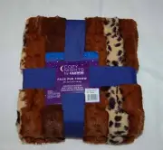 SUPER PLUSH FAUX FUR Throw Blanket CHEETAH Animal Print w Mink-Like Back 50x70"