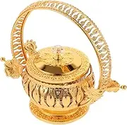 LABRIMP 1 Set Decorative Spice Storage Jar Multi Functional Salt Container for Sugar Pepper and Chili Powder Craft for Home and Kitchen Decor Vintage Gold Design