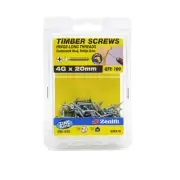 Zenith 4G x 20mm Zinc Plated Hinge-Long Thread Countersunk Head Screws 100 Pack