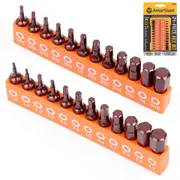 24-Piece Hex Bit Set - Premium Allen Key Drill Bit Set, Durable Allen Wrench Drill Bits, Hex Ket Drill Bit Set & Quick Change Bit Holder, SAE Metric H