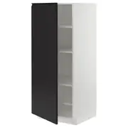 METOD high cabinet with shelves, white/Upplöv matt anthracite, 60x60x140 cm