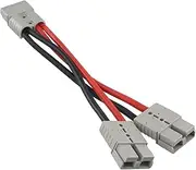 50A Anderson Double Y Splitter Cable,1 to 2 Anderson Plug Connector Double Y Adapter,10 AWG 6mm Battery Cable for Car, RV,Truck,Trailer,Winch,Forklift,Solar & Wind Systems